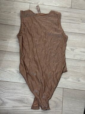 SKIMS Shimmer Brown Sleeveless Bodysuit and Leggings